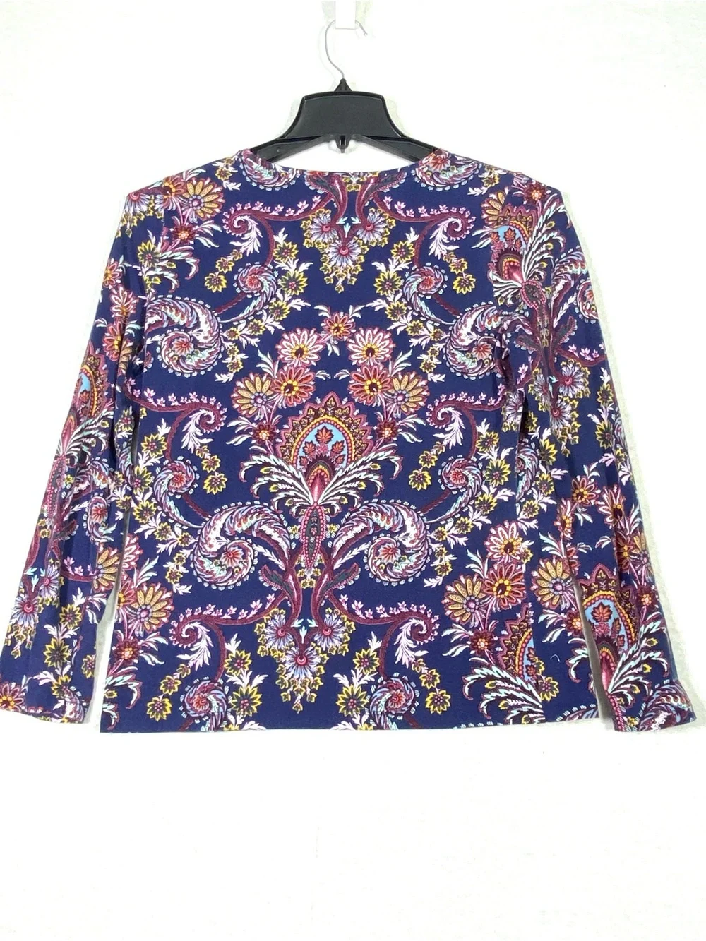 Talbots Imperial Floral Paisley T-Shirt Women's MP Long Sleeve Crew Neck Casual - Picture 7 of 10
